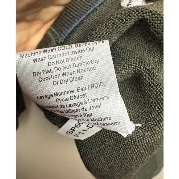 SmartWool Olive Green Crew Neck Merino Wool Blend Sweater Men's Sz. L - Picture 7 of 7